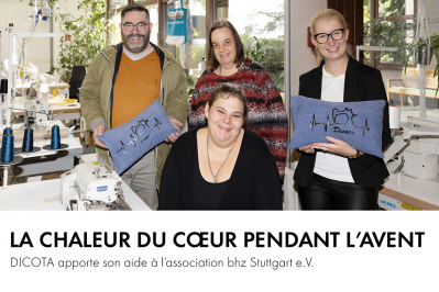De la douceur et de la chaleur pendant l'Avent : DICOTA offre son aide à l'association bhz Stuttgart e.V.